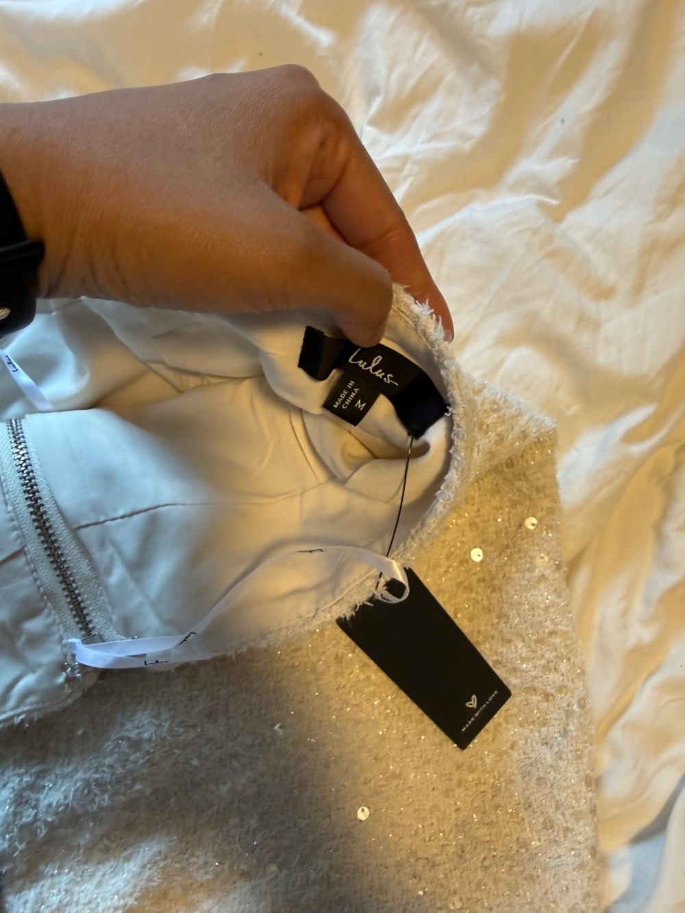 Lulus White Sequin Skirt and Corset top - Picture 6 of 6